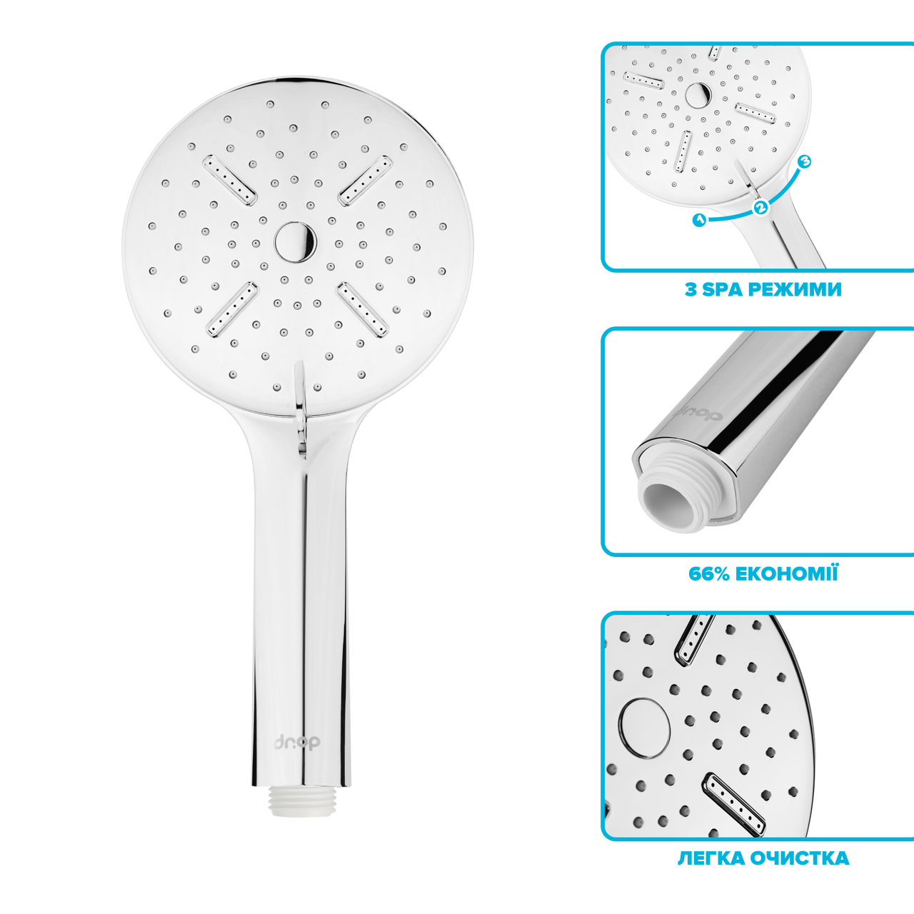 Лійка душова водозберігаюча Drop SPA3F-MULTI120CH X-CROSS із SPA потоками (24237579) - фото 3