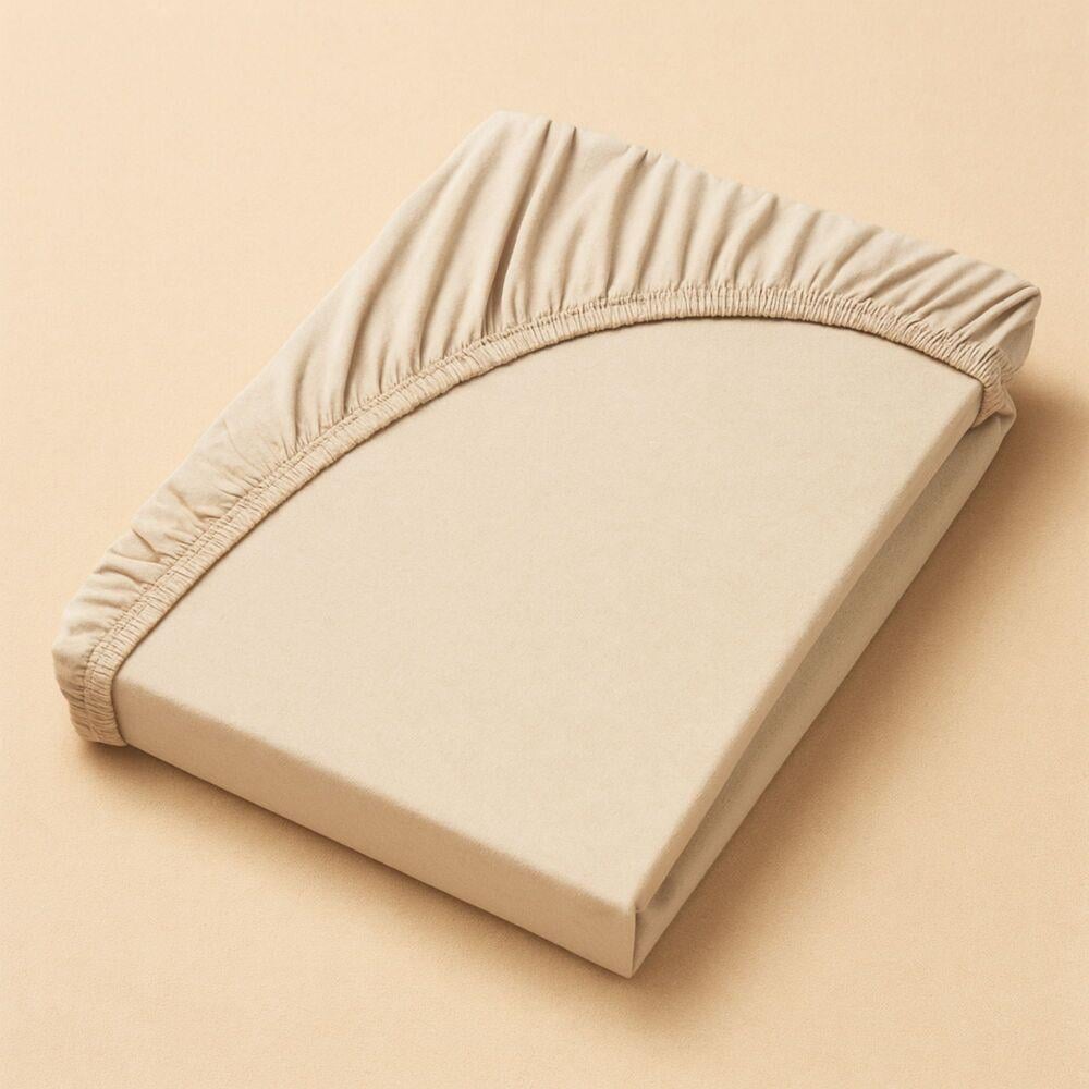 Простыня трикотажная IDEIA на резинке 90х200х35 см Бежевый (10181)