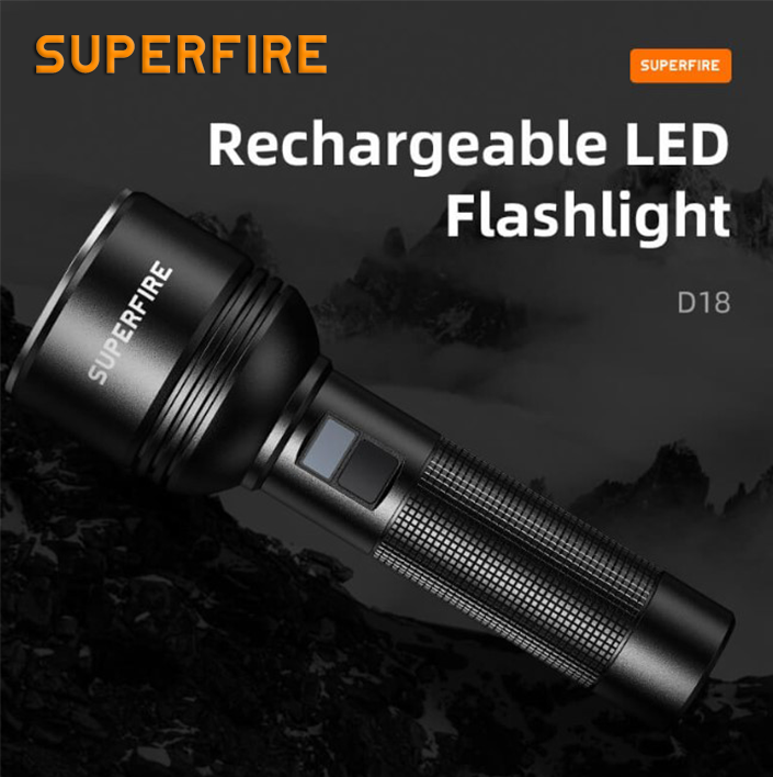 Ліхтар ручний акумуляторний SuperFire 3350 Lm IP44 (D18) - фото 2