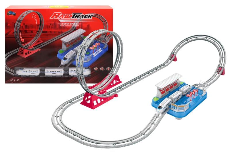 Игровой набор Yg Toys RailTrack 3 вагона 55х40х9,5 см Бело-синий (4113) Игровой набор Yg Toys RailTrack 3 вагона 55х40х9,5 см Бело-синий (4113)