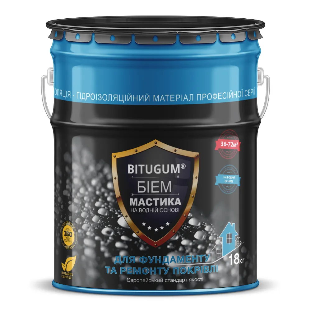 Мастика бітумно-емульсійна для фундаменту BITUGUM БІЕМ 5 кг (MP-059)