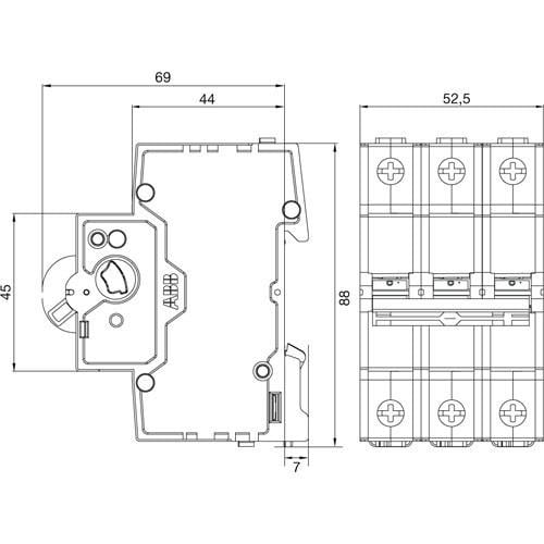 Автоматический выключатель ABB 3р С63А BMS413C63 (08455) - фото 2