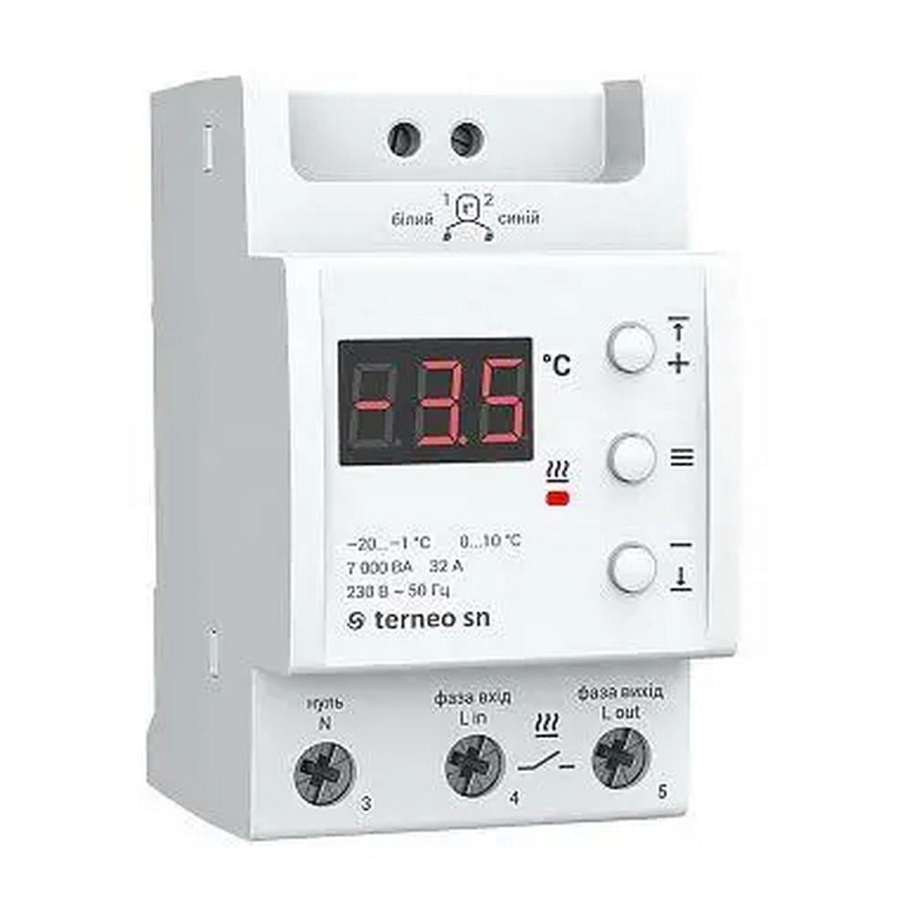 Терморегулятор модульний Terneo SN сніготанення -20 до 10°С 32А (27872001)