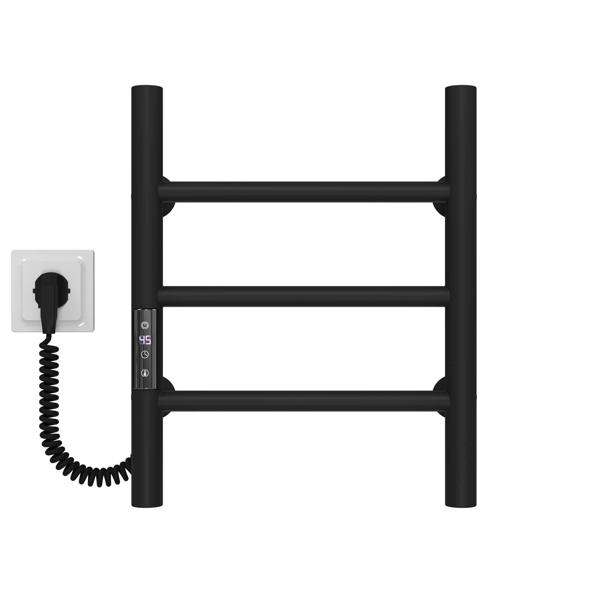 Полотенцесушитель электрический Deffi Орион П3 JD03 левое подключение нержавеющая сталь 200х400 мм Черный (C.OR.40.20.3.E.B.L.1)