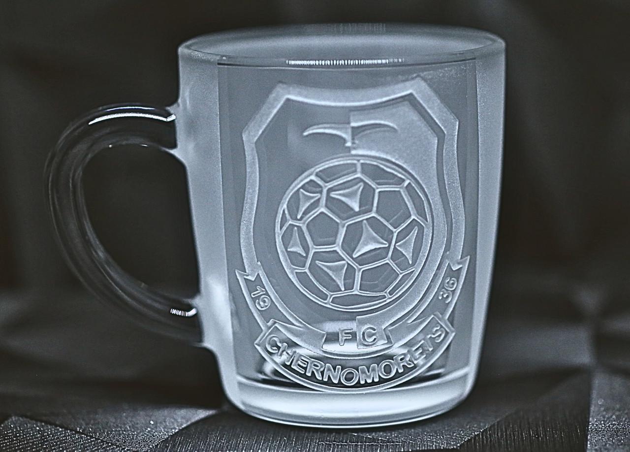 Подарункова чашка з гравіюванням лого FC Chornomorets 350 мл (1948733490)