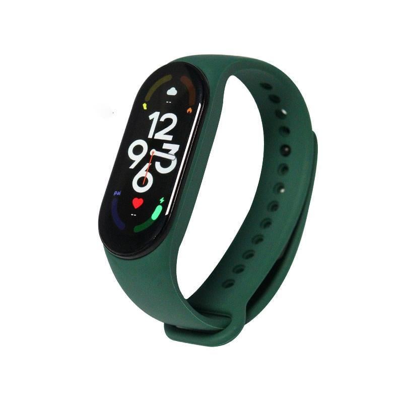Ремінець для смарт-браслетів Xiaomi Mi Smart Band 7/6/5 сіліконовий Темно-зелений (1342P)