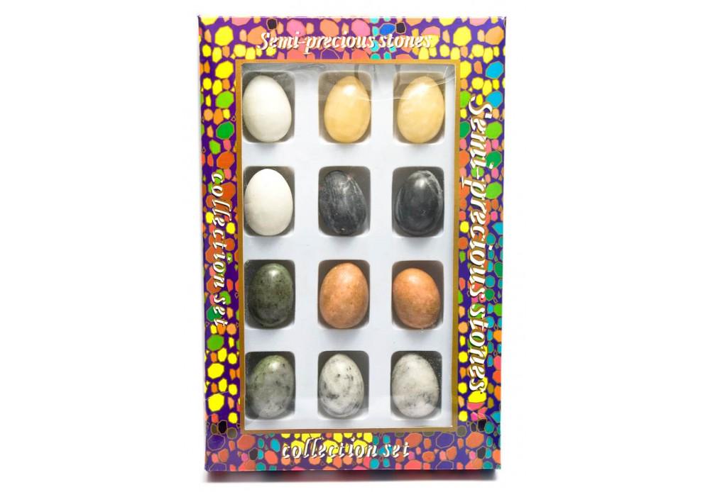 Статуэтка Яйца каменные 3,5 см d 2,5 см 27х18х3,5 см (26521)