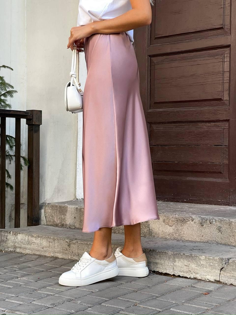 Спідниця жіноча шовкова р. 46 Рожевий (арт.1608) - фото 2