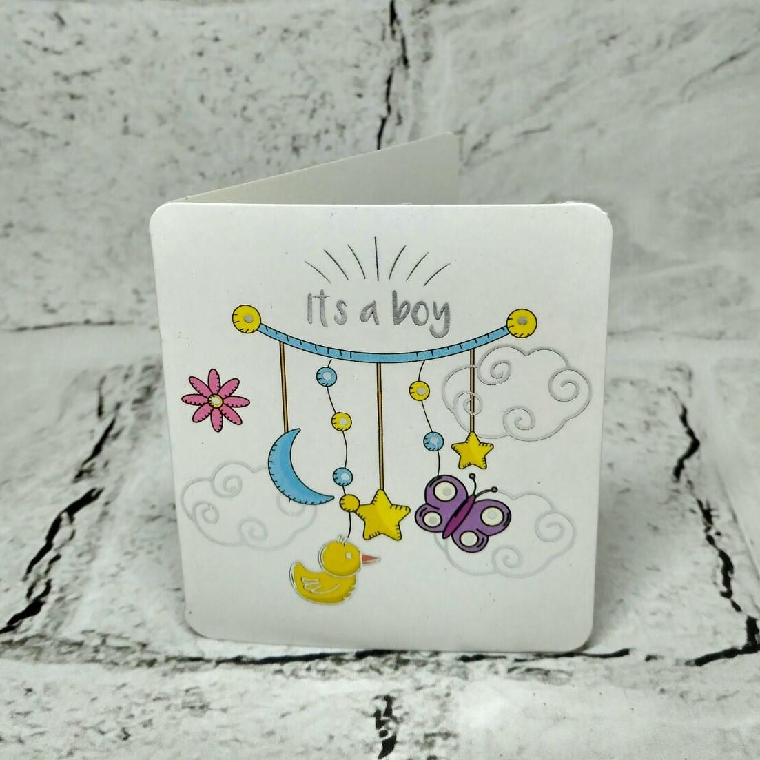 Открытка подарочная It's a boy Baby Shower 7,1х8,2 см (5503-1712)
