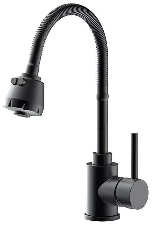 Змішувач кухонний Frap F40993-6 з гнучким виливом 2 режими Чорний (24582516) Змішувач кухонний Frap F40993-6 з гнучким виливом 2 режими Чорний (24582516)