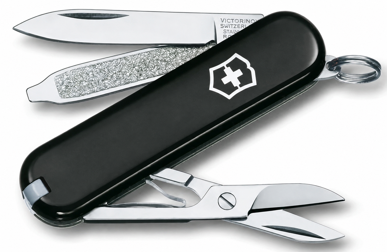 Нож швейцарский Victorinox Classic SD Black 0.6223.3 складной 7 функций Черный