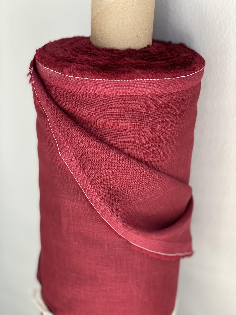 Тканина LINEN PLUS лляна 150 см 1368 Червоний оксамит - фото 3 Тканина LINEN PLUS лляна 150 см 1368 Червоний оксамит - фото 3