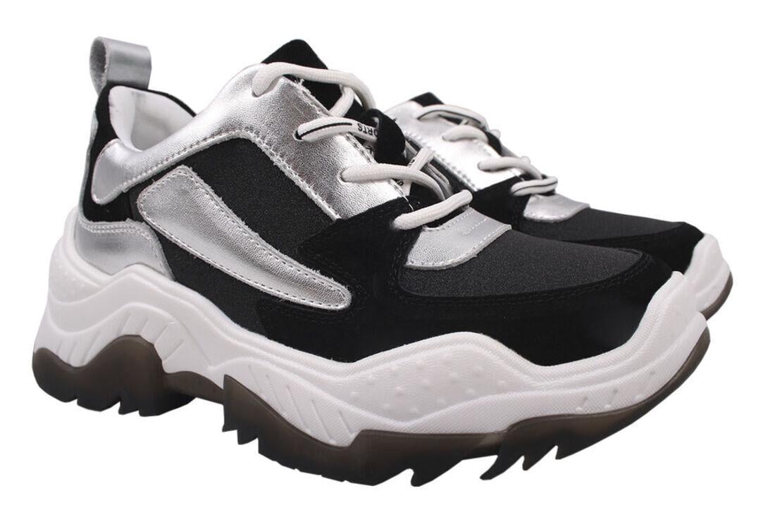 Кросівки жіночі Gifanni із замші на платформі на шнурівці р. 38 Чорний (52-9DK) Кросівки жіночі Gifanni із замші на платформі на шнурівці р. 38 Чорний (52-9DK)