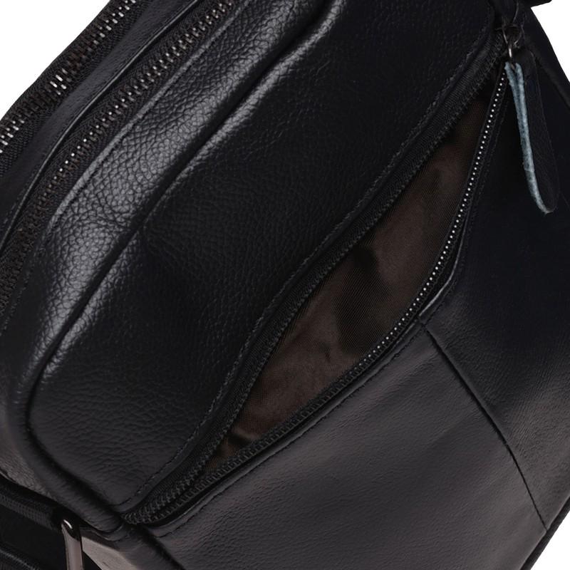 Мужская сумка кожаная Borsa Leather K11169a Черный (15341454) - фото 8