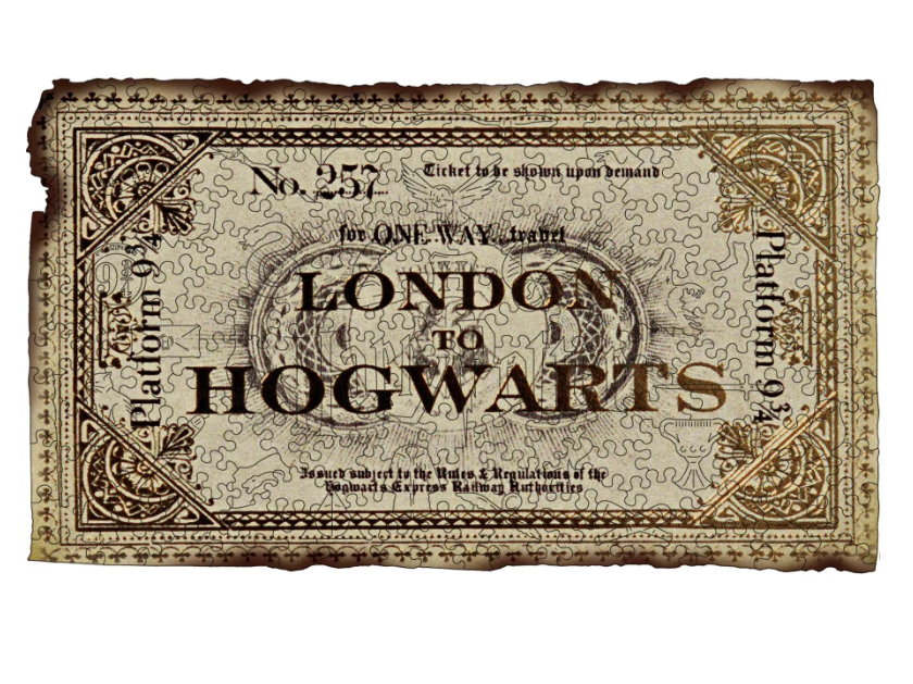 Пазл деревянный фигурный Woods Story Гарри Поттер Билет в Хогвартс XL (wsph014)