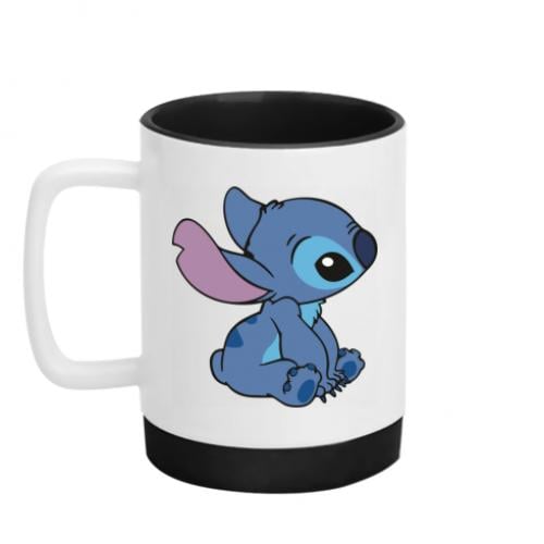 Кружка с силиконовым дном Стич 320 мл Черно-белый (16563740-17-197923)