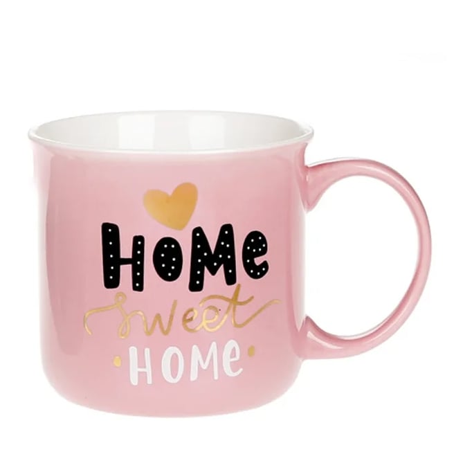 Чашка керамическая Flora "Sweet Home" 0,4 л Розовый (31623)