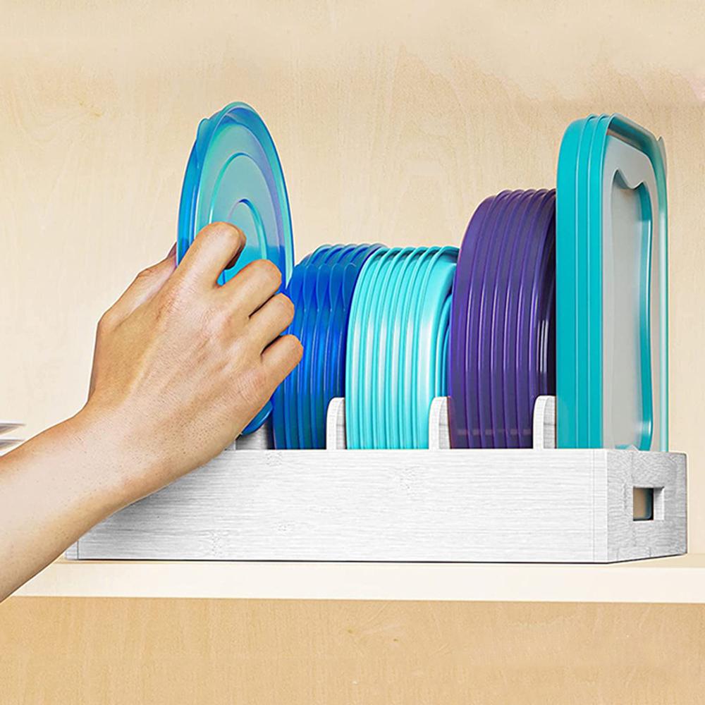 Подставка-органайзер кухонная для крышек деревянная Белый (17841000) - фото 3 Подставка-органайзер кухонная для крышек деревянная Белый (17841000) - фото 3