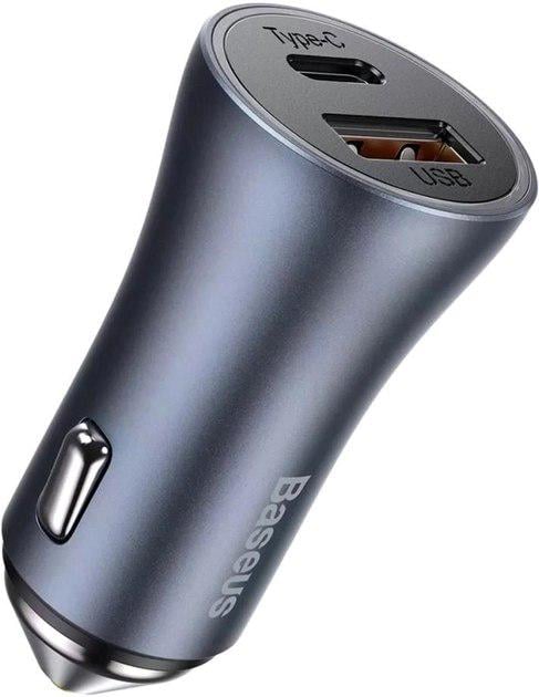 Зарядное устройство для Baseus Golden Contactor Pro Dual Quick Charger Car Charger USB + Type-C 40W с кабелем USB For Type-C 5A 1 м QC 3.0 Dark Gray (TZCCJD-0G) - фото 6