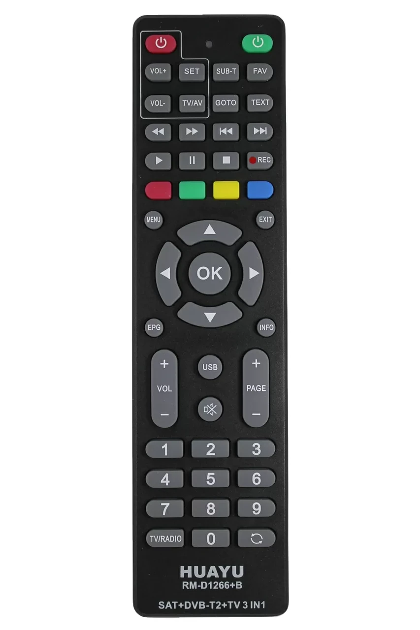 Универсальный пульт для DVB-T2 приставки Huayu RM-D1266+B