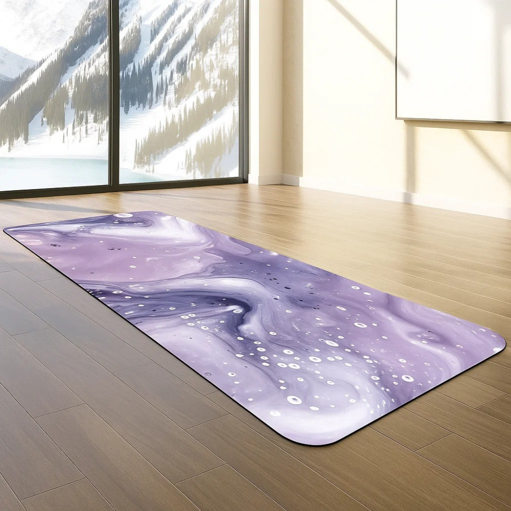 Коврик для йоги и фитнеса складной мягкий из каучука и замши спортивный яркий 3D-принт Розовый с фиолетовым Коврик для йоги и фитнеса складной мягкий из каучука и замши спортивный яркий 3D-принт Розовый с фиолетовым