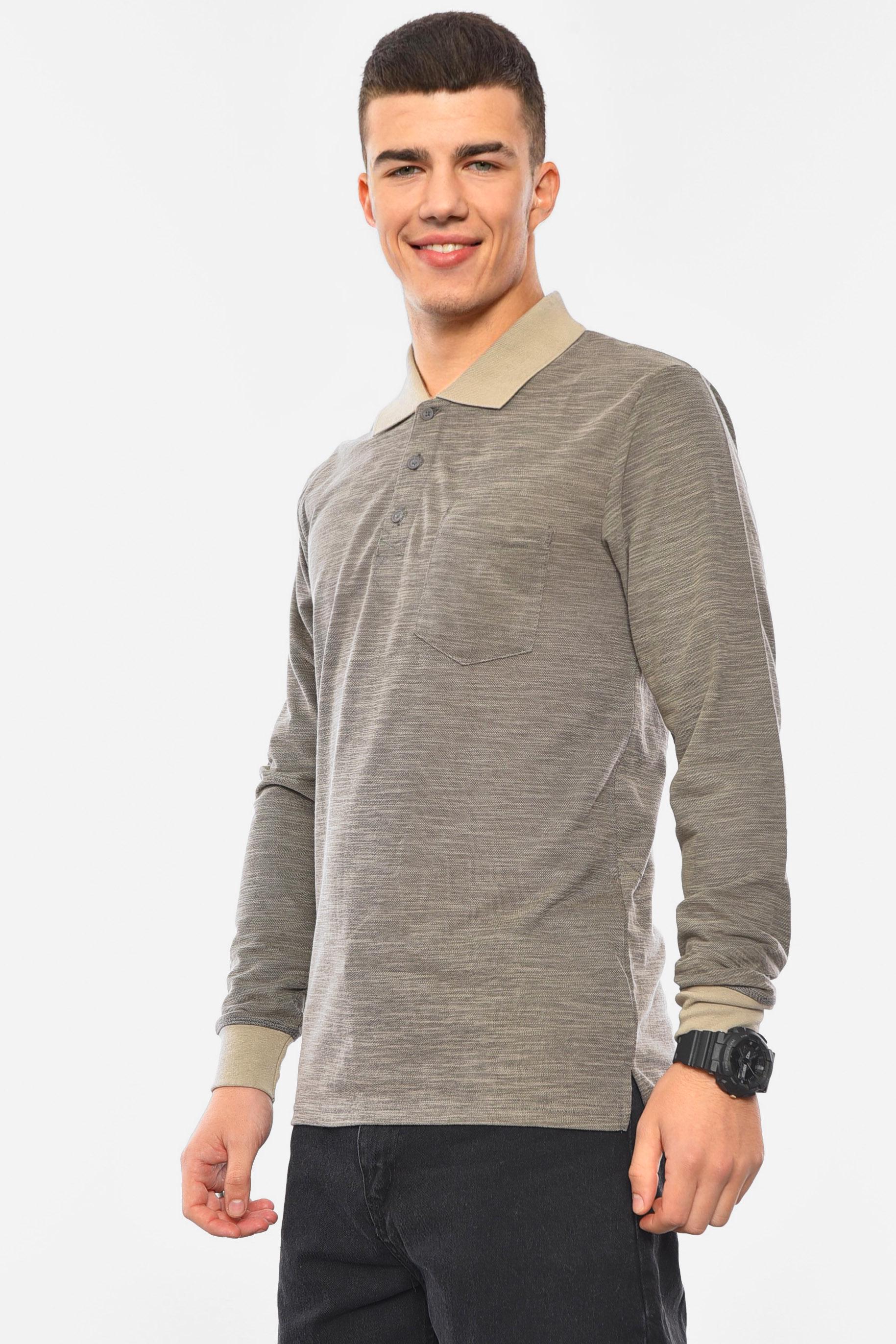 Кофта поло чоловіча напівбатальна XL Коричневий (193066) - фото 2 Кофта поло чоловіча напівбатальна XL Коричневий (193066) - фото 2