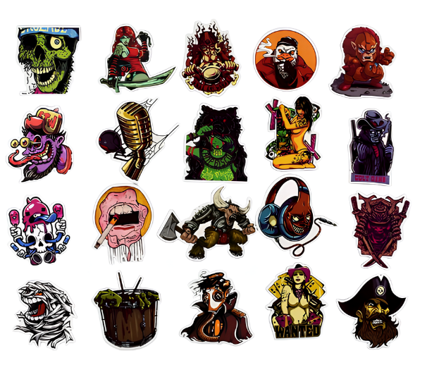 Набор наклеек Фильмы ужасов для гаджета/телефона 20 шт. (10093)