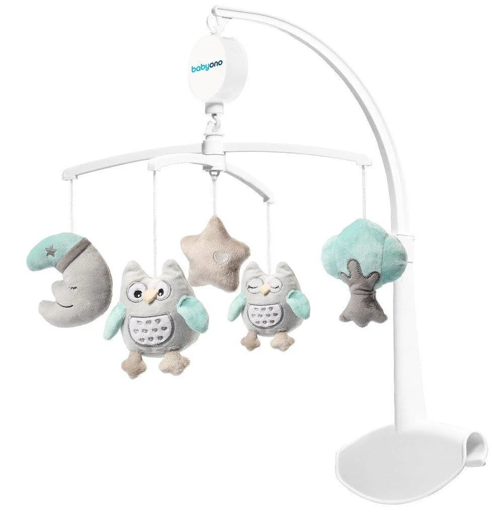 Мобиль-карусель для кроватки музыкальная BabyOno Сова София