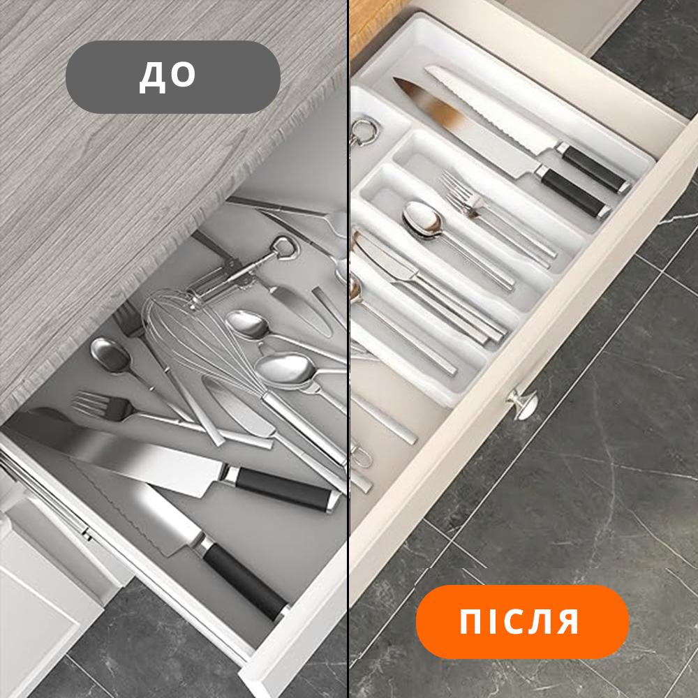 Кухонный лоток для столовых приборов и принадлежностей Белый (ORSTPR-WHT-1392) - фото 2 Кухонный лоток для столовых приборов и принадлежностей Белый (ORSTPR-WHT-1392) - фото 2