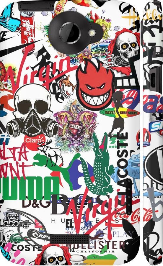 Чохол на HTC One X+ Many different logos (4022c-69-42517)