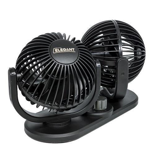 Вентилятор автомобільний Elegant подвійний сферичний 4" 12V (EL 101 552)