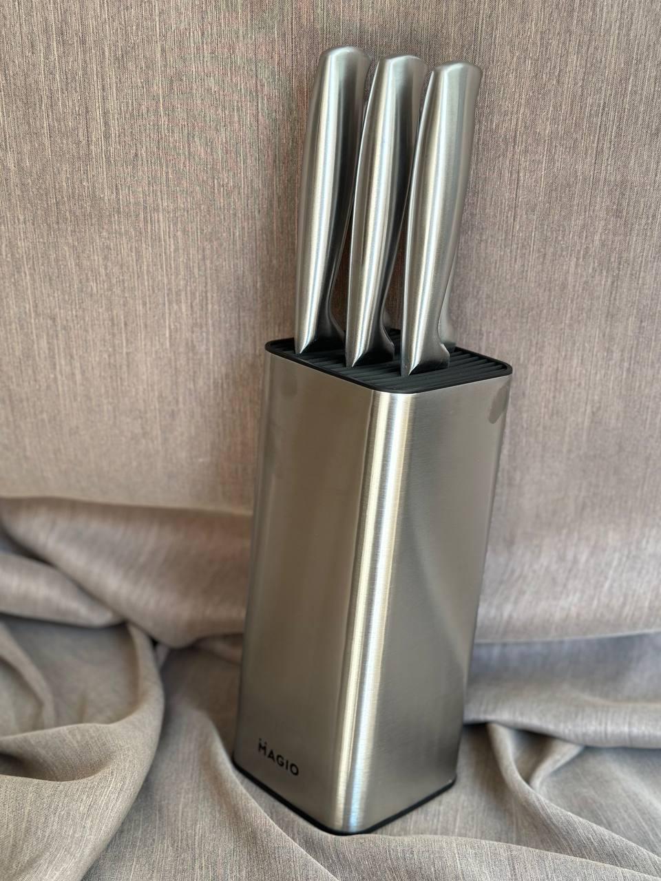 Набор кухонных ножей Magio MG-1094 на подставке нержавеющая сталь 6 пр. (18954192)