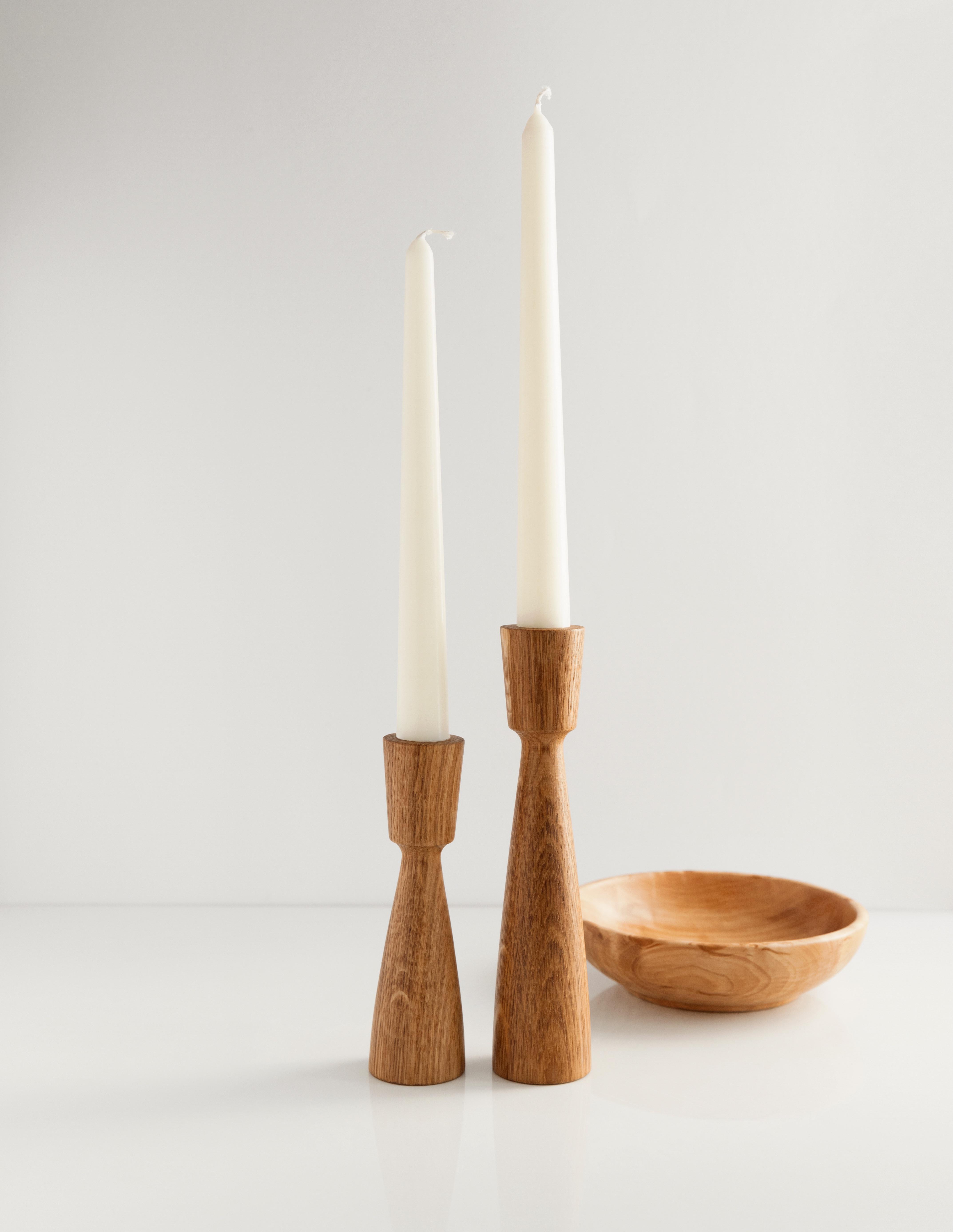 Набор подсвечников из дуба в скандинавском стиле для интерьера дома 2 шт.