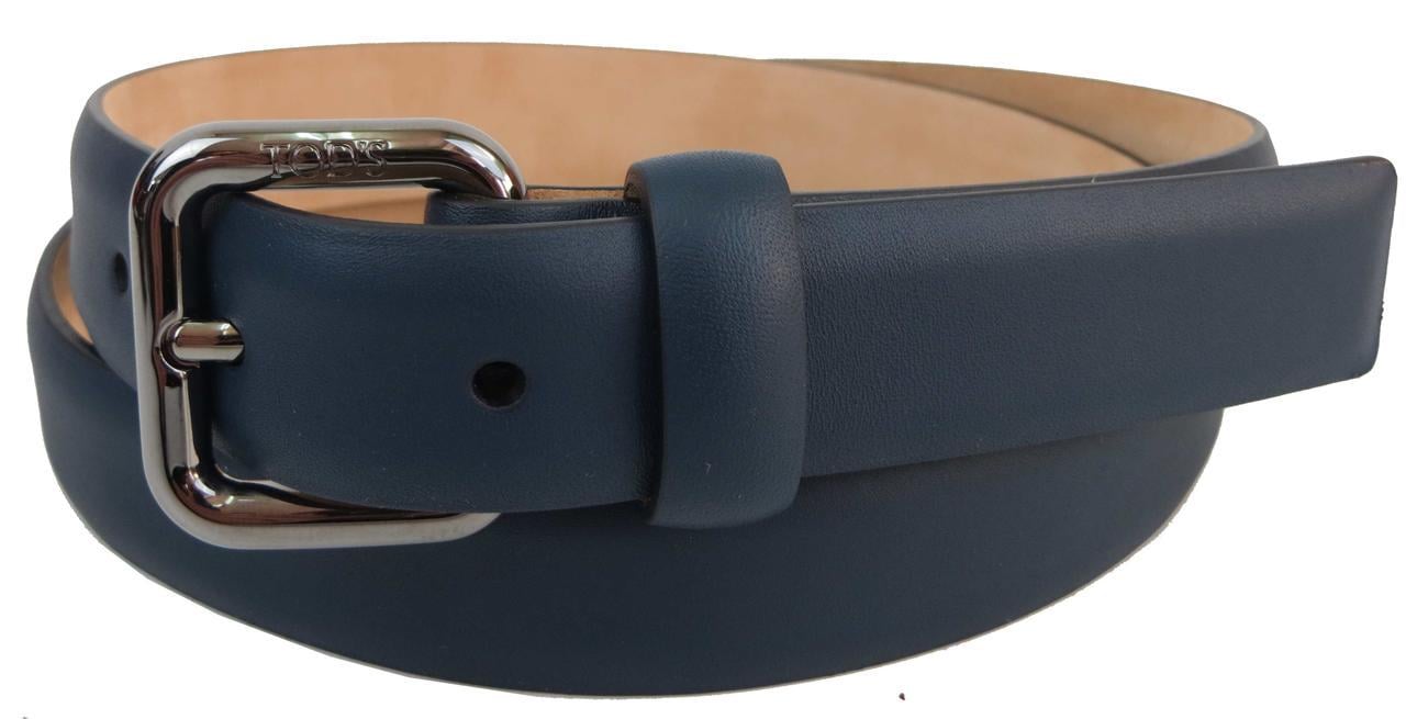 Ремень женский Tod's 85-106 см кожа 2,5 см Синий