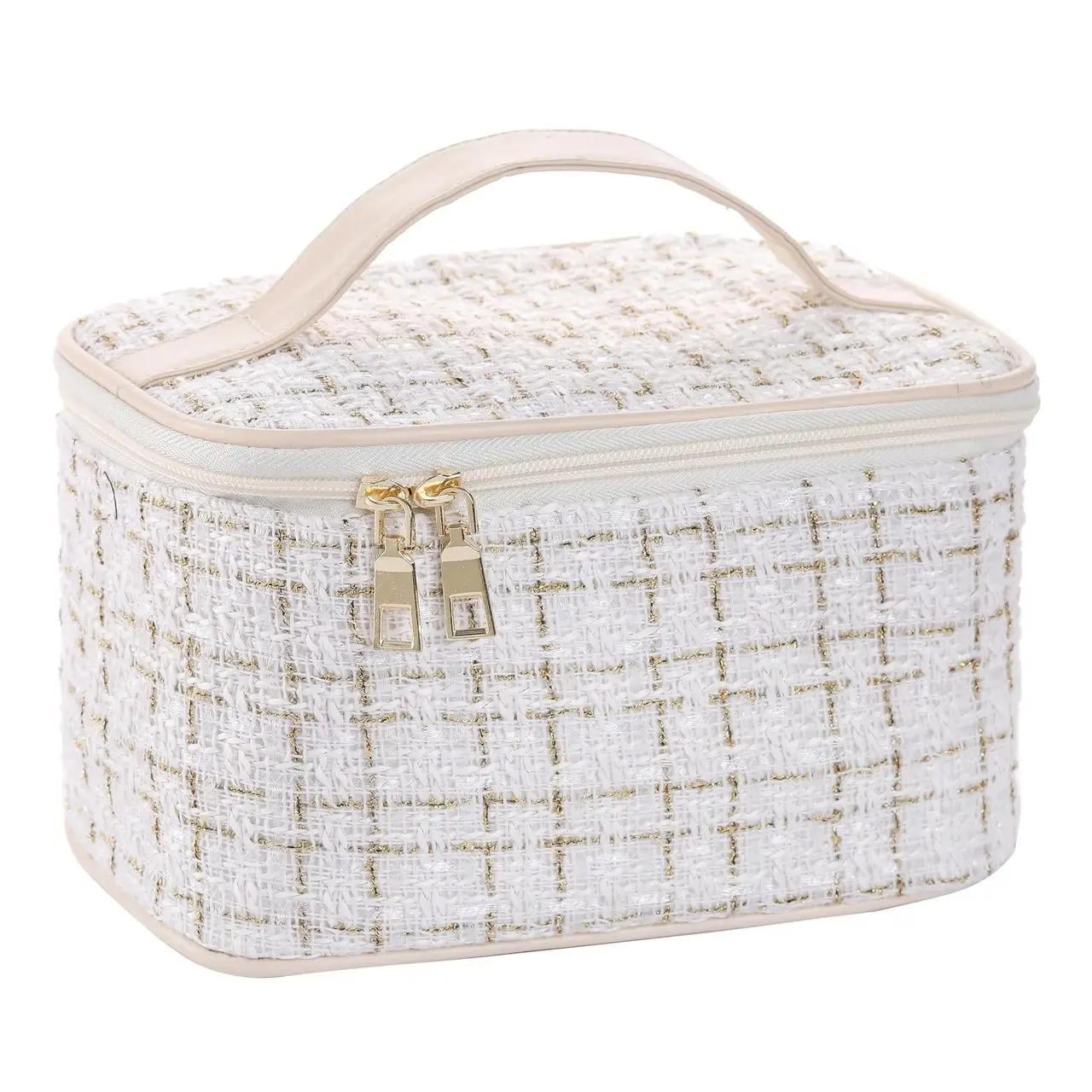 Косметичка винтажная женская дорожная Белый