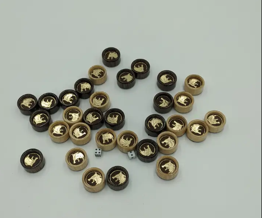 Фишки для нард с кожаной вставкой №14 25х12 мм (22895014)