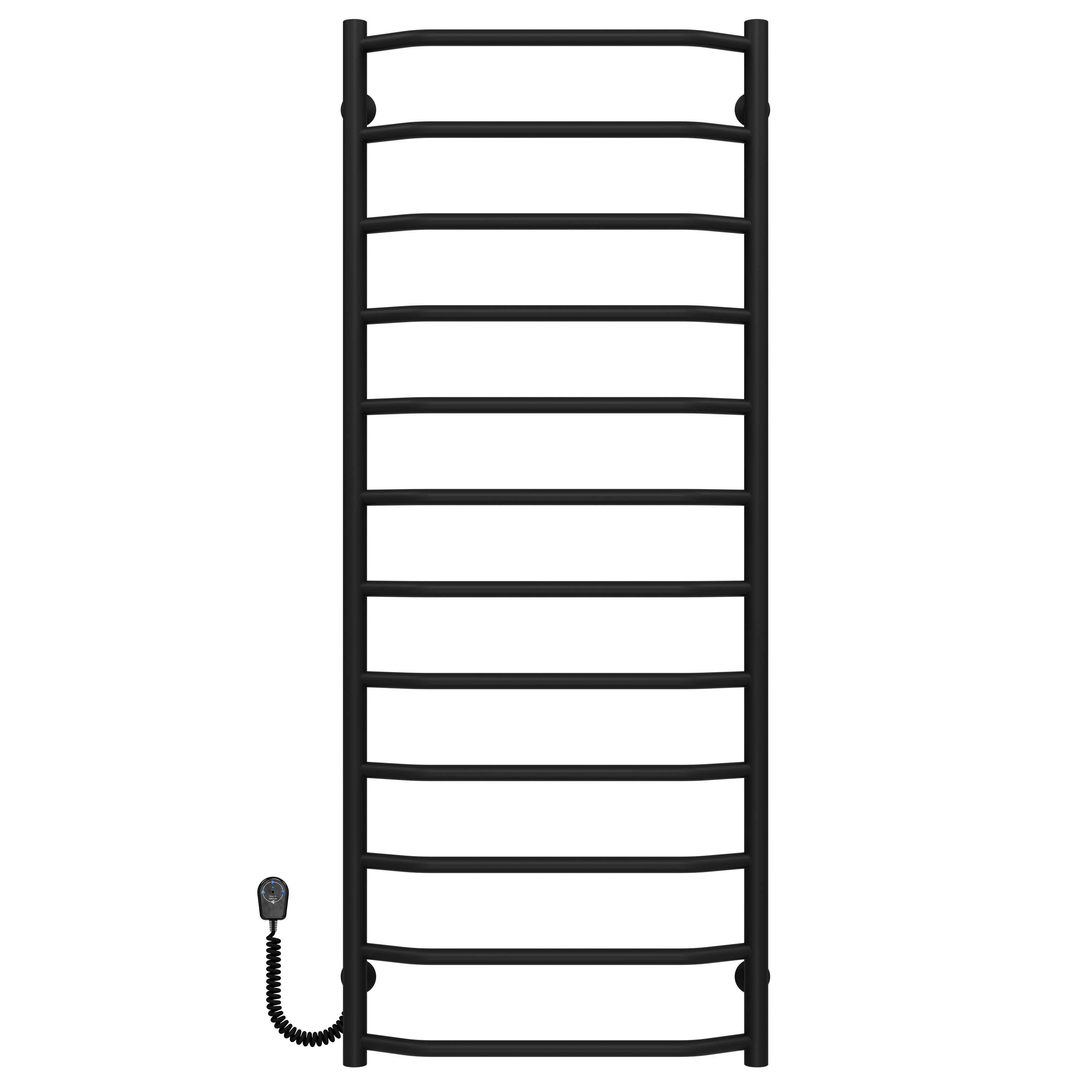 Полотенцесушитель электрический Deffi Трапеция П12 EF16 левое подключение нержавеющая сталь 500х1300 мм Черный (C.TR.130.50.12.EBL5)