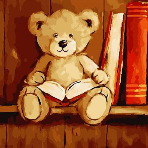 Картина по номерам Art Story Мишка с книгой 40x40 см (AS0803)