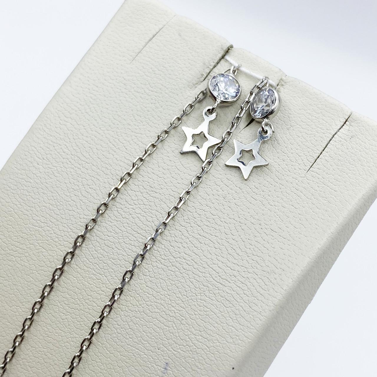 Серьги-протяжки серебряные с кубическим цирконием Звезда 1,4 г (2066356915) Серьги-протяжки серебряные с кубическим цирконием Звезда 1,4 г (2066356915)