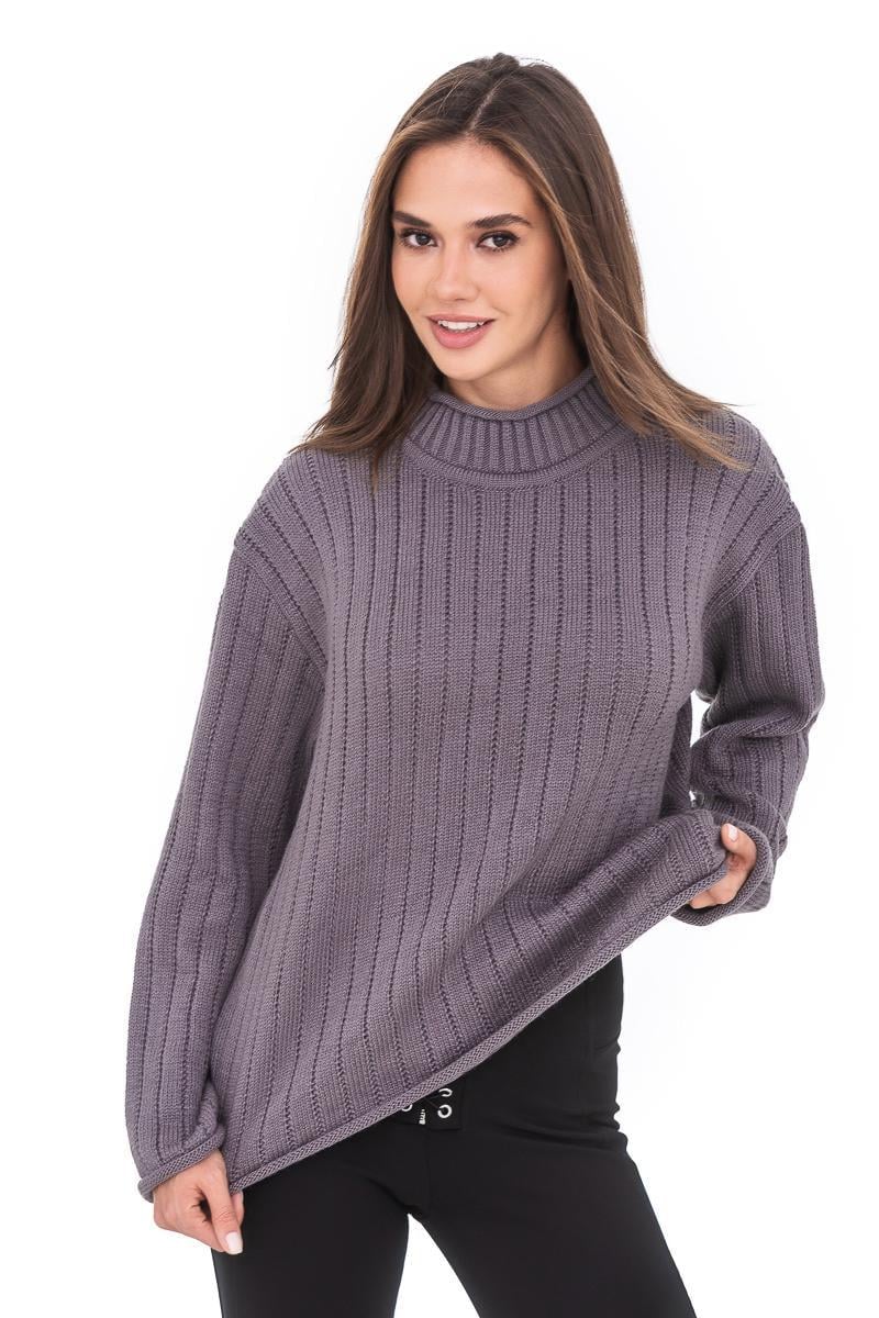 Джемпер с воротником-стойкой  SVTR р. 42-44 Серый (557)