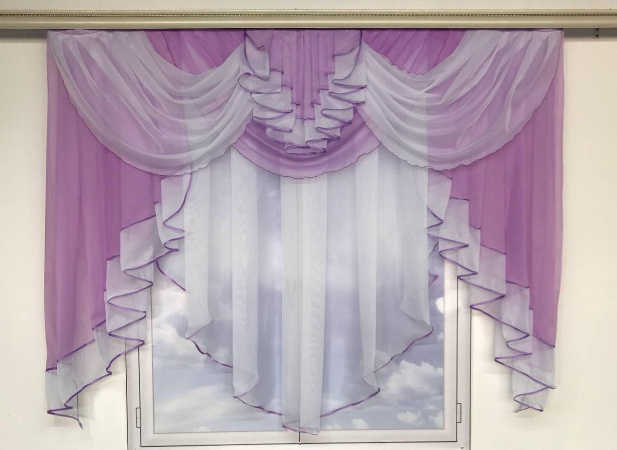 Фіранка з ламбрекеном ALBO 200x160 см Бузковий (KU-178-18)