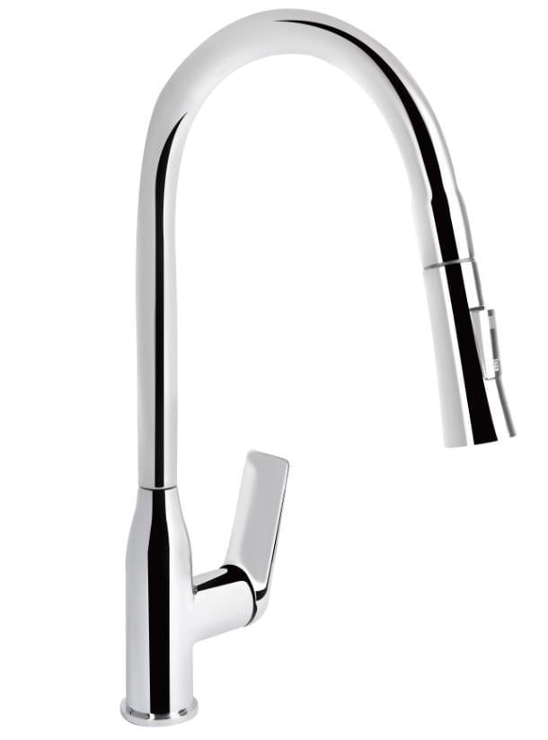 Смеситель для кухни с выдвижным изливом Qtap Vlasta QTVLA344CRM45646 (56087)