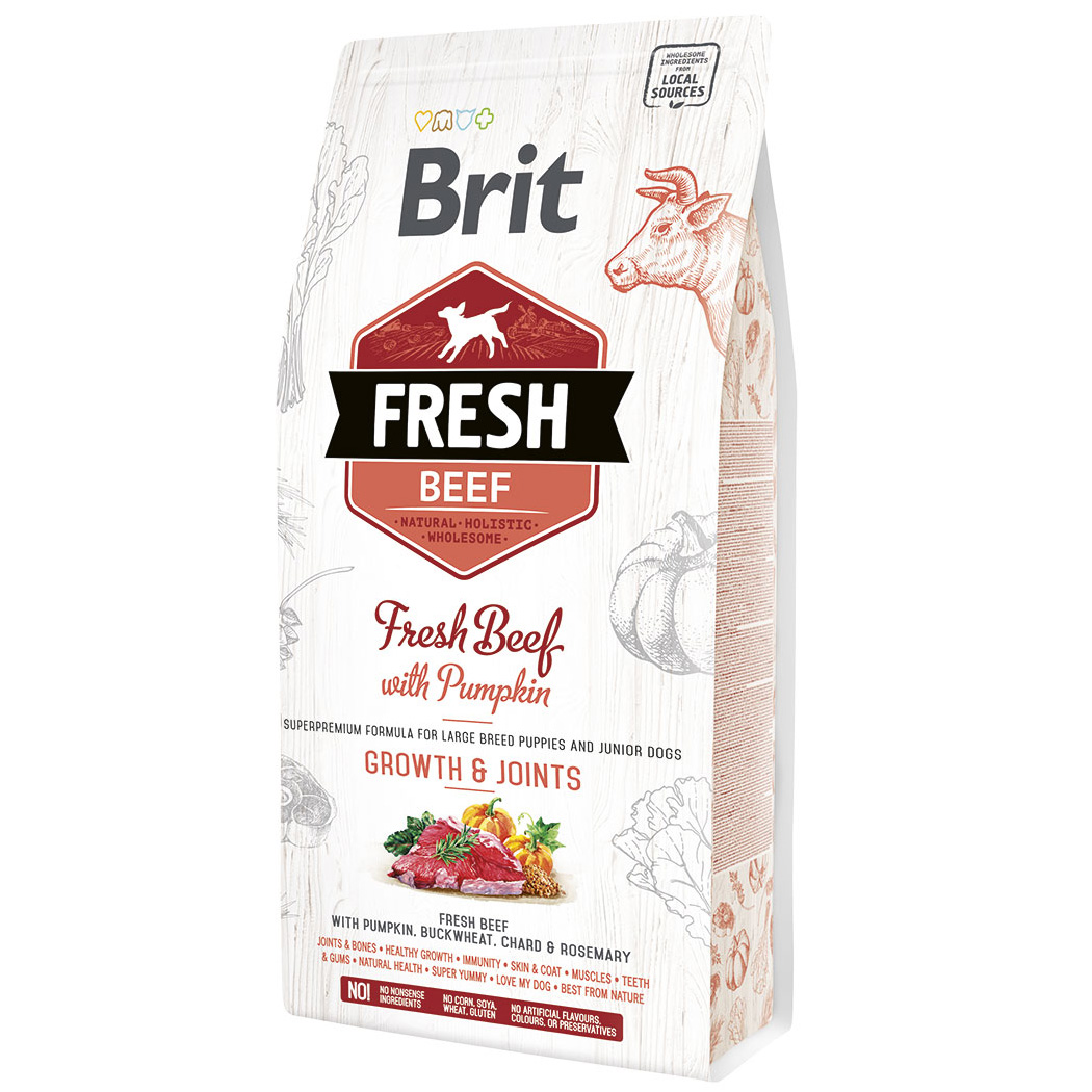 Корм для собак сухой Brit Fresh Beef/Pumpkin Puppy Large 12 кг