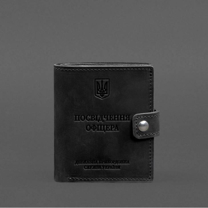 Обложка-портмоне кожаная для удостоверения офицера ГПСУ 11.2 Crazy Horse Черный (A-028701) - фото 4 Обложка-портмоне кожаная для удостоверения офицера ГПСУ 11.2 Crazy Horse Черный (A-028701) - фото 4
