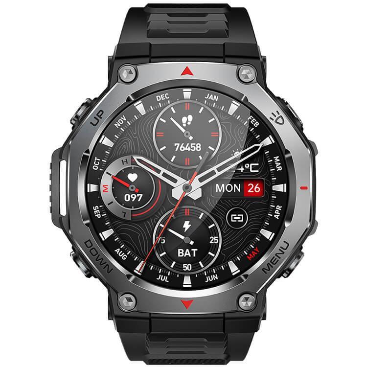 Смарт-часы мужские тактические VALDUS VD47 PRO Black тонометр/пульсометр/звонки/фонарик 525 мАч Amoled экран Черный (658c65dd)
