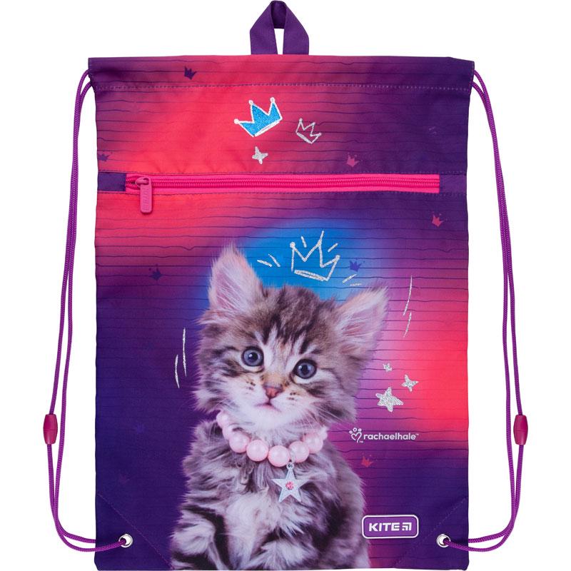 Сумка для обуви KITE Education Rachael Hale с карманом 46х33 см Розово-фиолетовый (R21-601M)