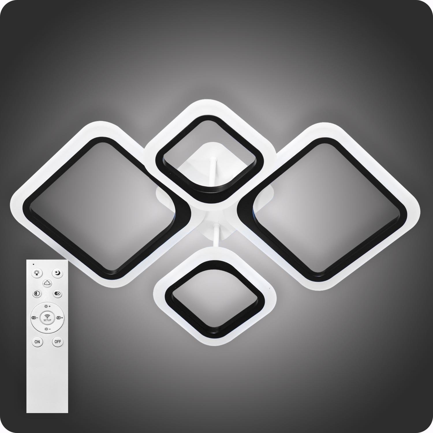 Люстра світлодіодна 517 Light з пультом 72 Вт Чорний (02112)