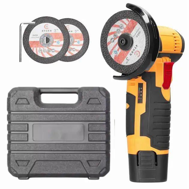 Болгарка акумуляторна Lithium Electric Tool з 2 АКБ 12V 2.0Ah 2 диски 75 мм в кейсі Жовтий - фото 2 Болгарка акумуляторна Lithium Electric Tool з 2 АКБ 12V 2.0Ah 2 диски 75 мм в кейсі Жовтий - фото 2