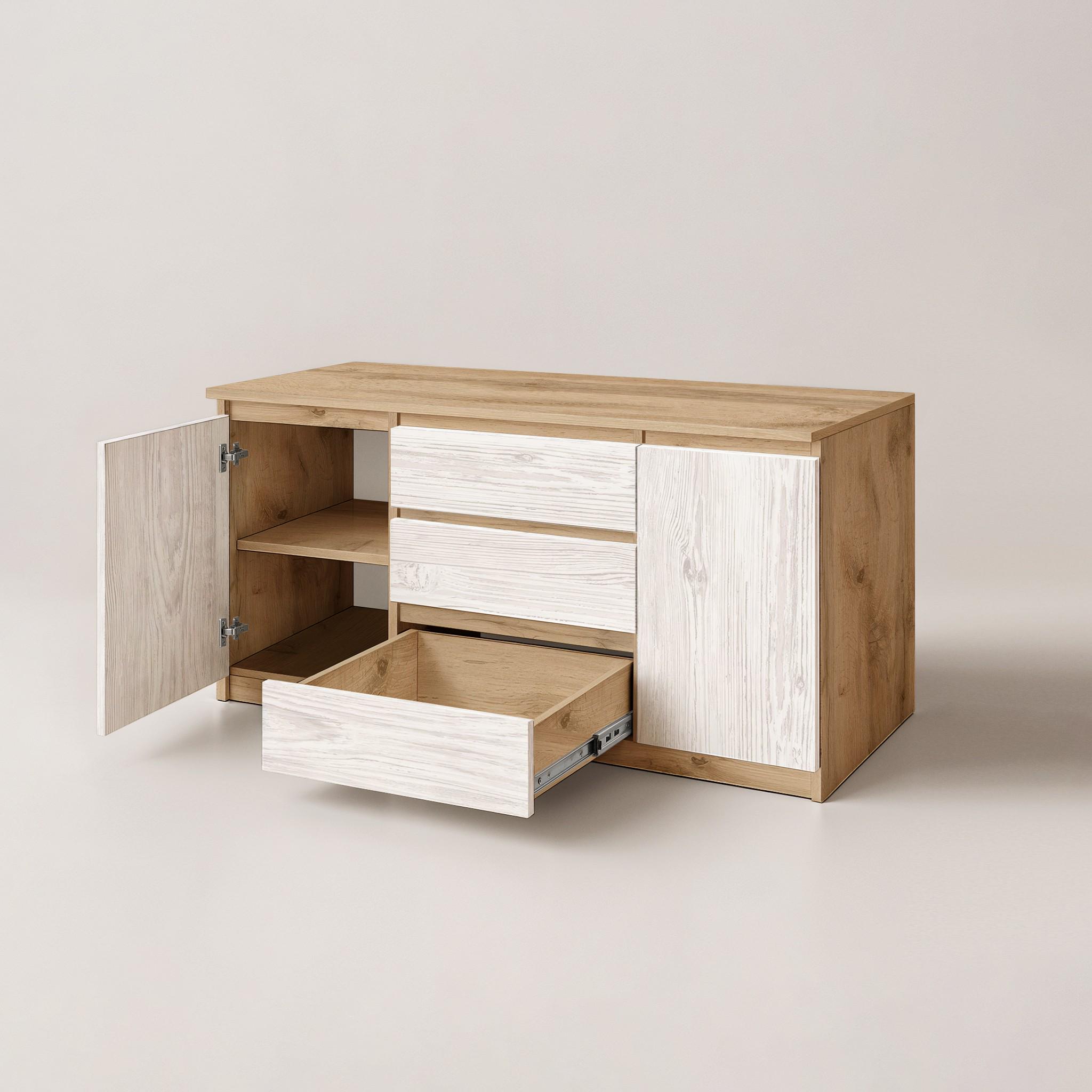 Комод Kvatro 1100х400х750 мм Дуб Аппалачи/Аляска - фото 3