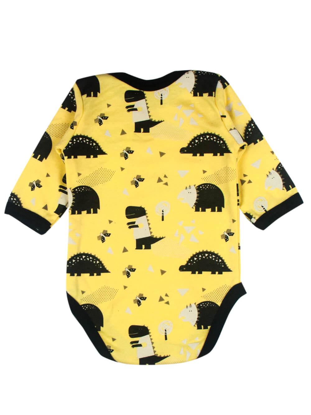 Боди детский Динозавры 74 см Желтый (1121011-74) - фото 2